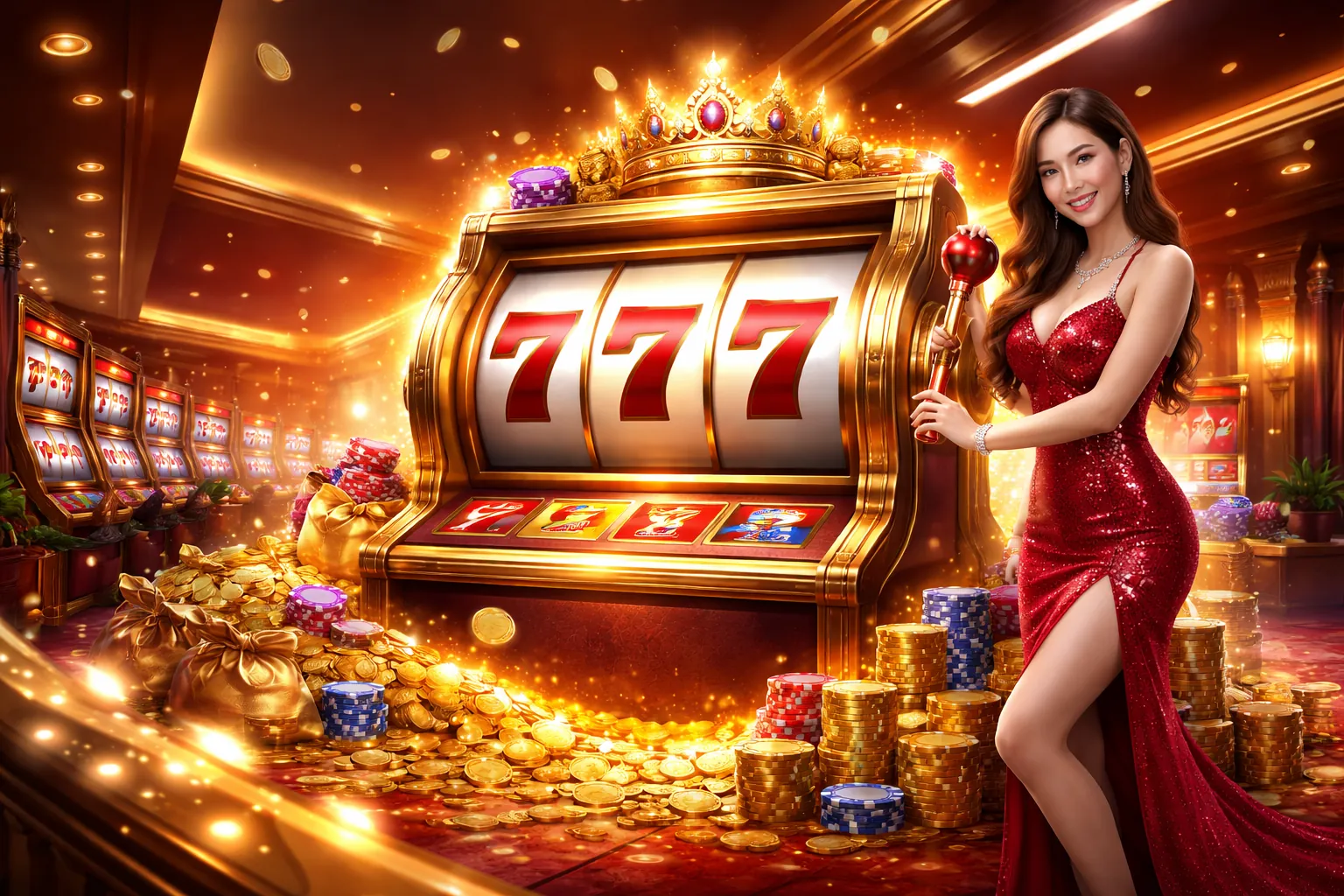 Máy đánh bạc và biểu tượng jackpot tại 89bet1 link hôm nay